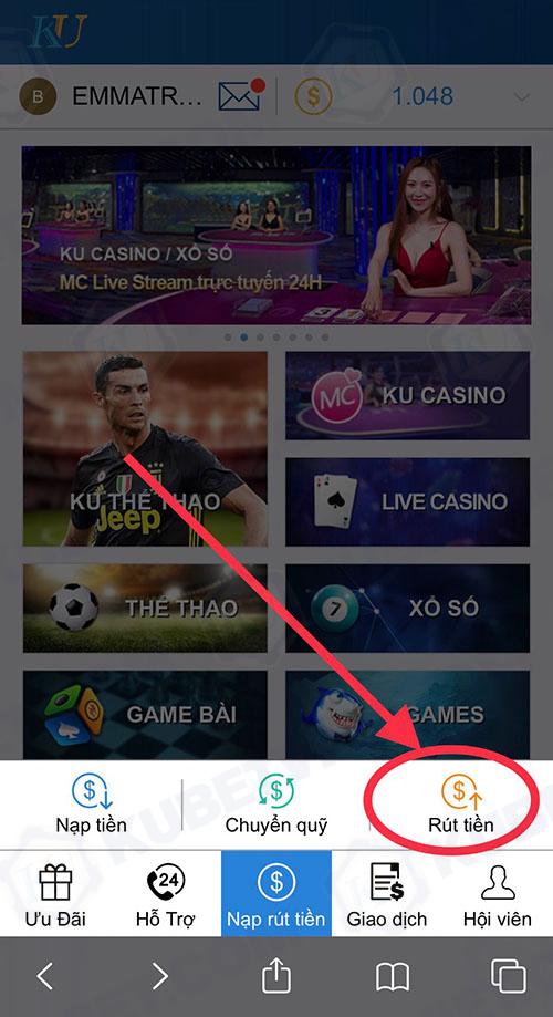 rút tiền ngân hàng tại thabet