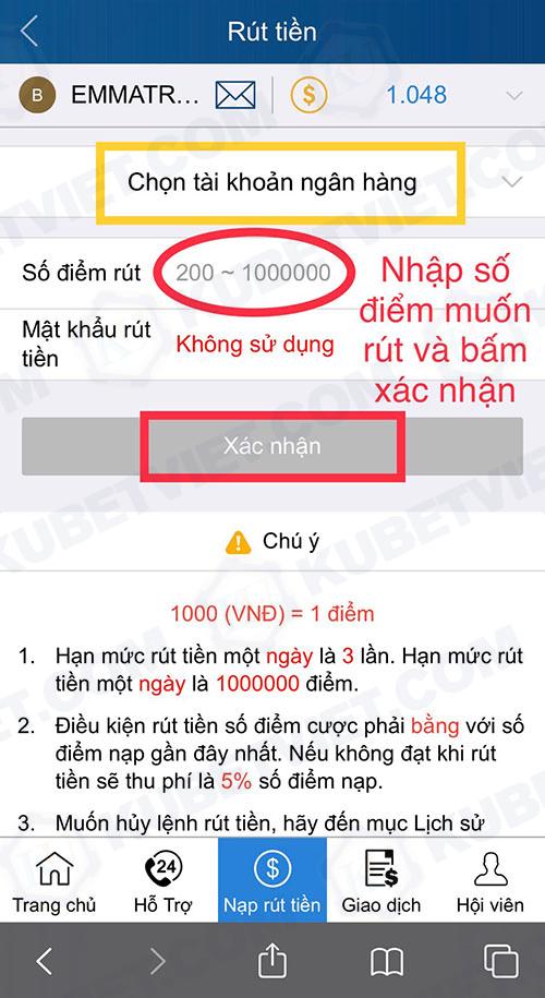 rút tiền ngân hàng tại thabet