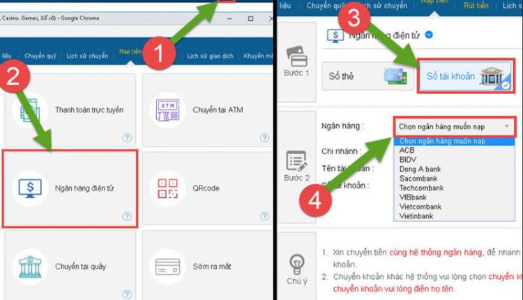 Hướng dẫn nạp tiền Thabet